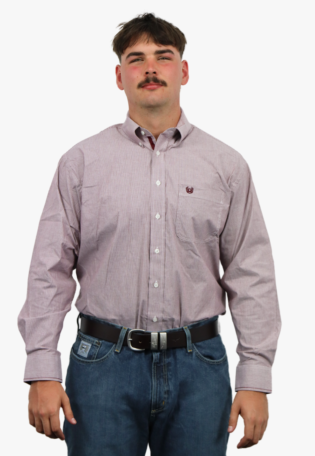 Rough Stock Mens Plaid Button Down Long Sleeve Shirt