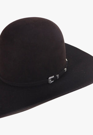 American Hat 10X Black Cherry Open Crown Hat Self Band