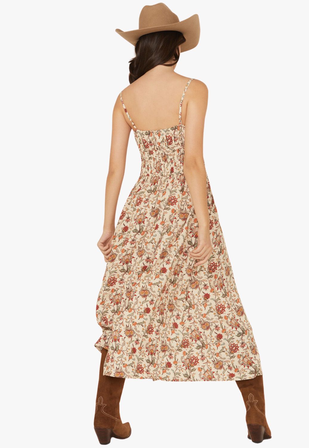 Rock and Roll Womens Floral Print Midi Dress