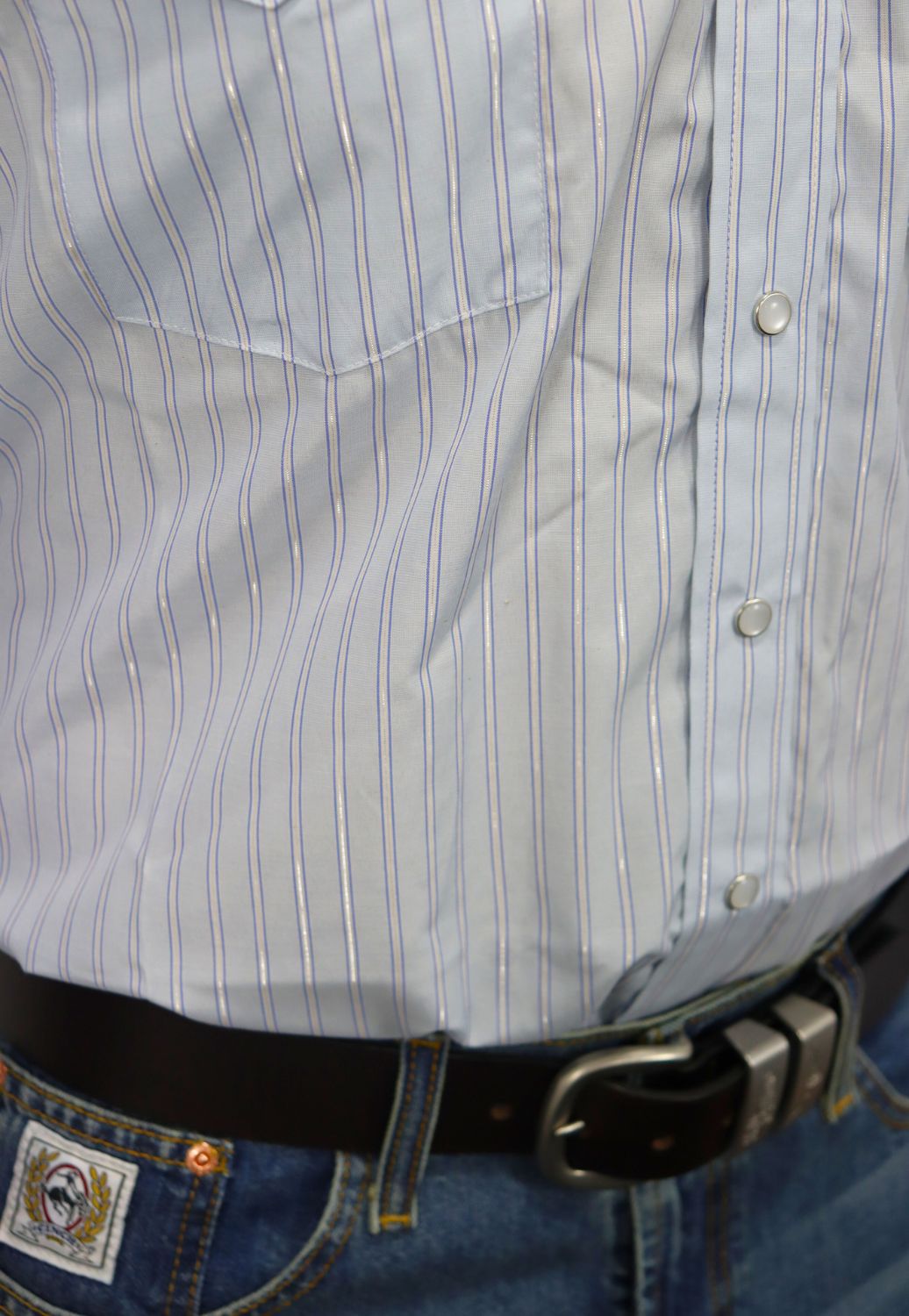 Panhandle Mens Satin Dobby Long Sleeve Shirt