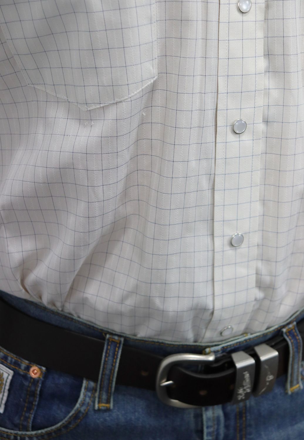 Panhandle Mens Satin Dobby Long Sleeve Shirt