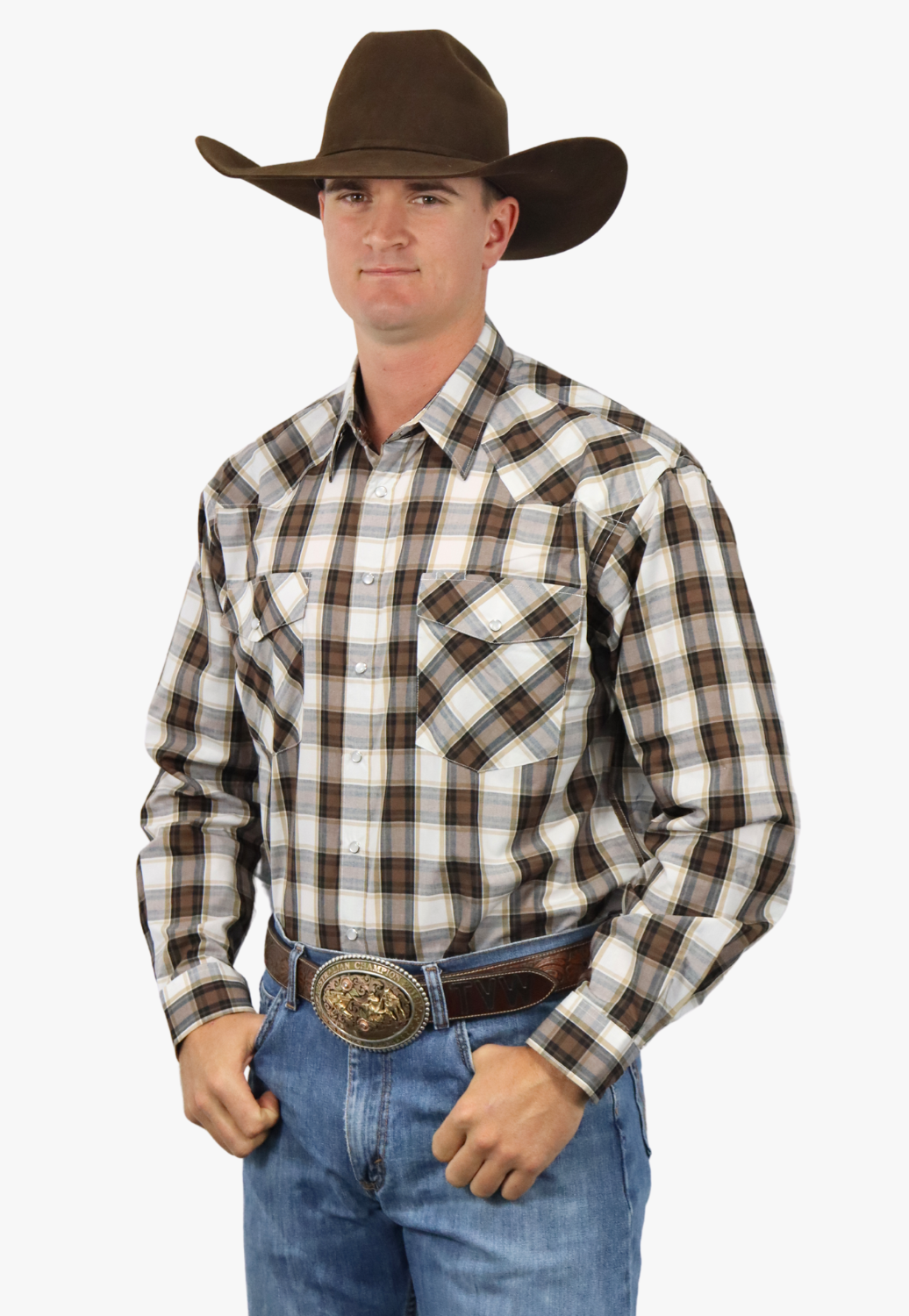 Bisley Mens Western Check Long Sleeve Shirt