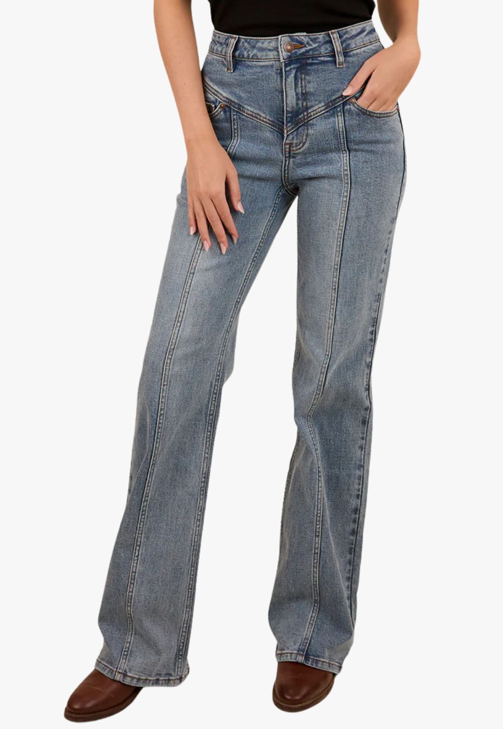 Ringers Western Womens Edith High Rise Boot Cut Jeans
