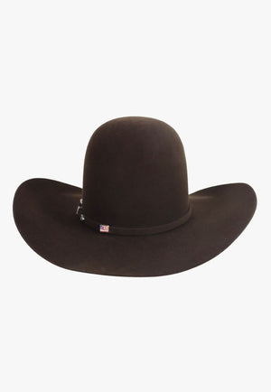 American Hat 10X Chocolate Open Crown Hat Self Band