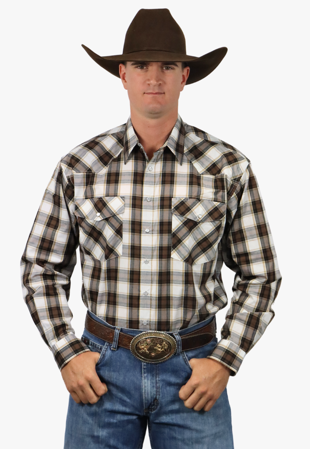 Bisley Mens Western Check Long Sleeve Shirt
