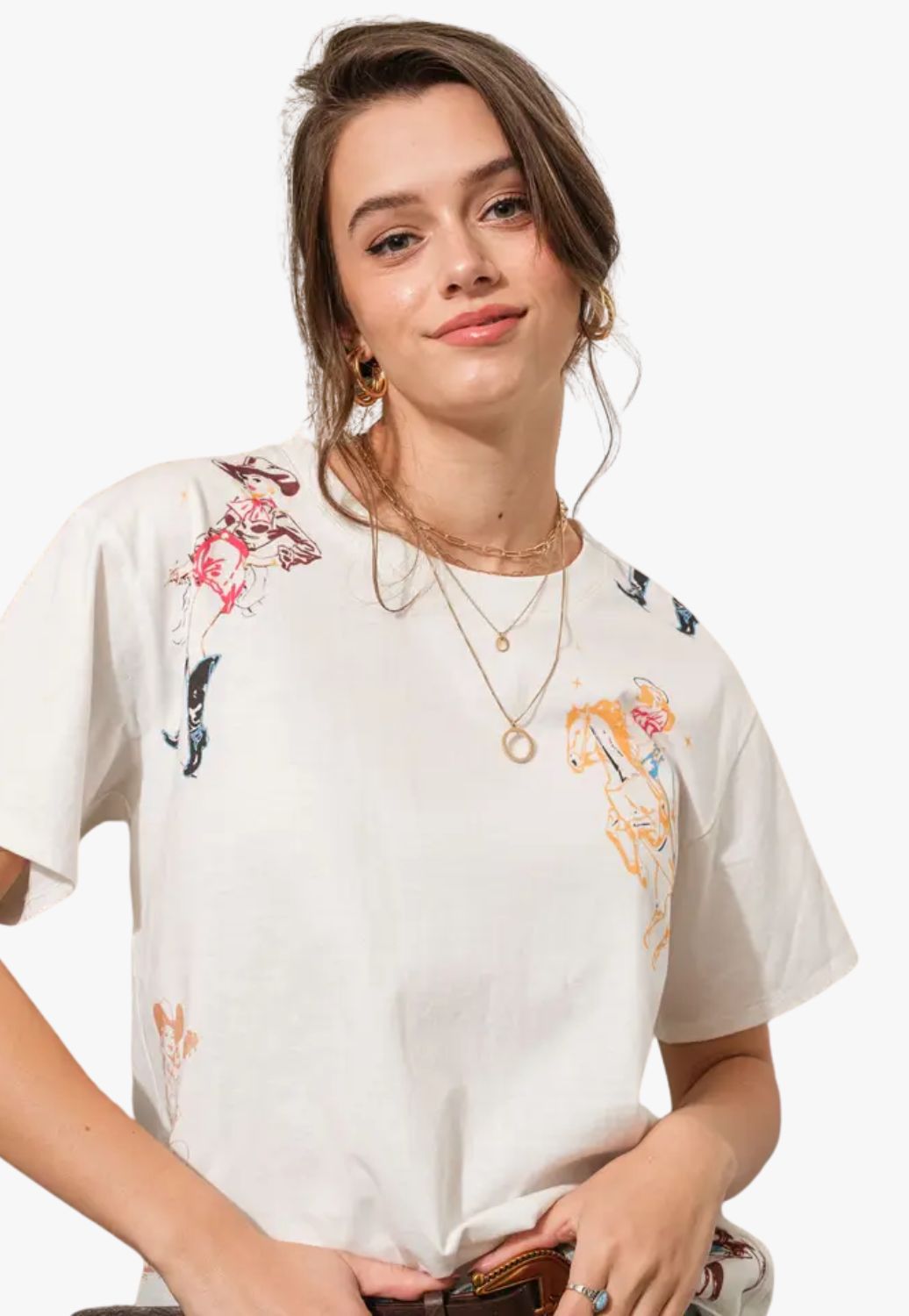 Blue B Womens Western Graphic T-Shirt