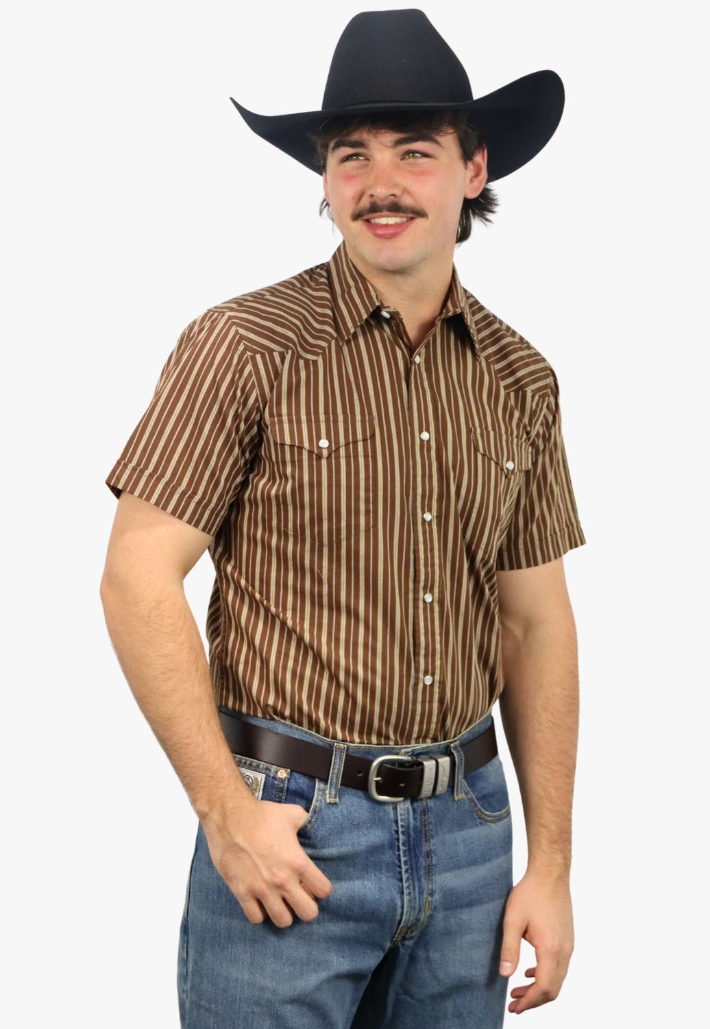 Panhandle Mens Stripe Short Sleeve Shirt