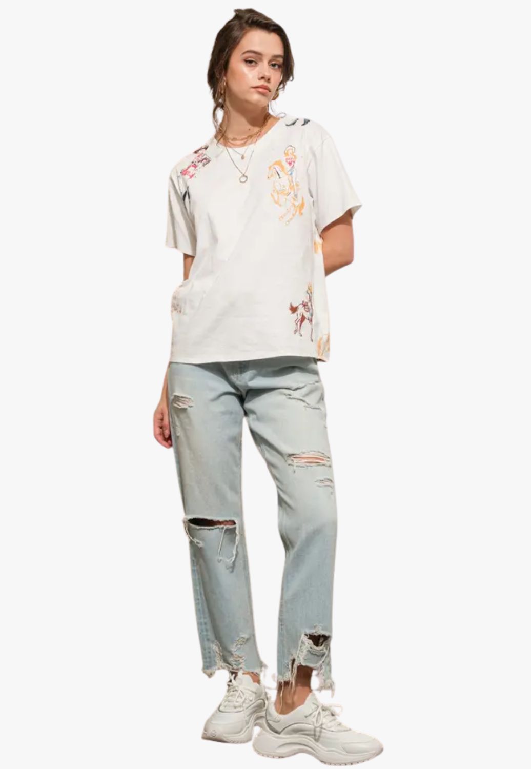 Blue B Womens Western Graphic T-Shirt