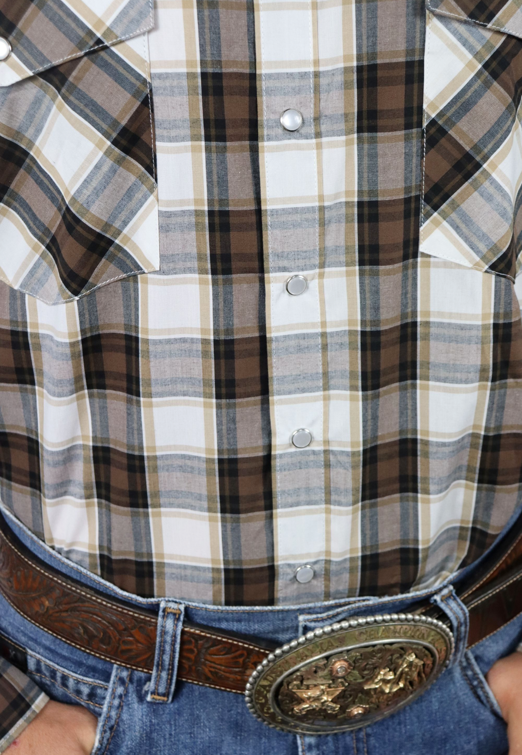 Bisley Mens Western Check Long Sleeve Shirt