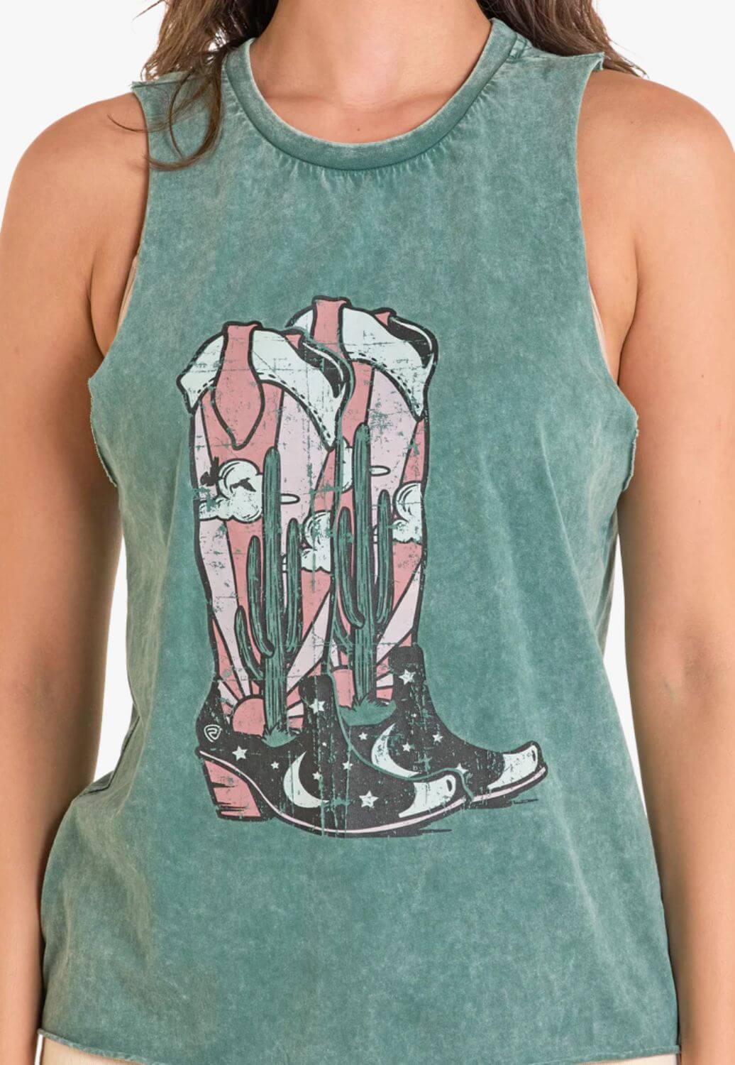 Rock and Roll Womens Desert Boot Graphic Tank Top