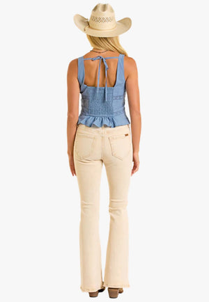 Rock and Roll Womens Eyelet Inset Tank Top