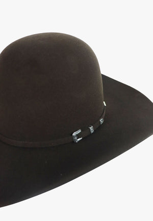 American Hat 10X Chocolate Open Crown Hat Self Band