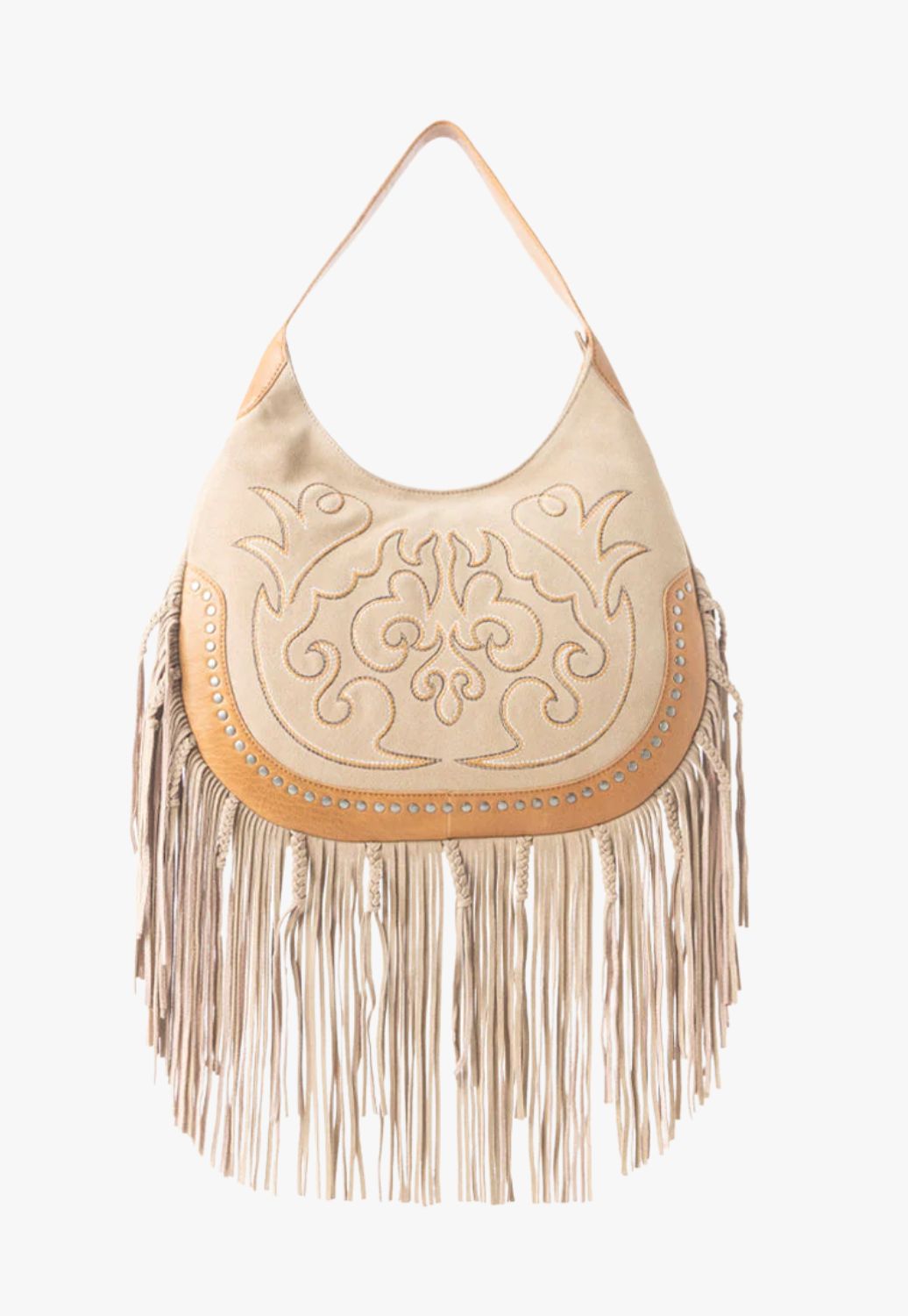 Myra Sage Whisper Fringe Leather Bag