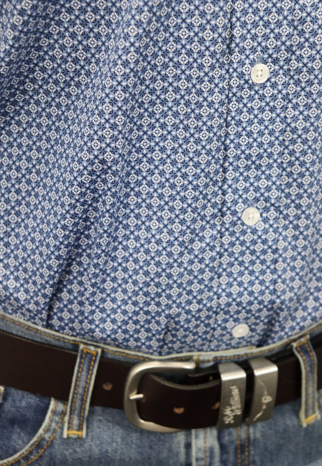 Panhandle Mens Rough Stock Geo Long Sleeve Shirt