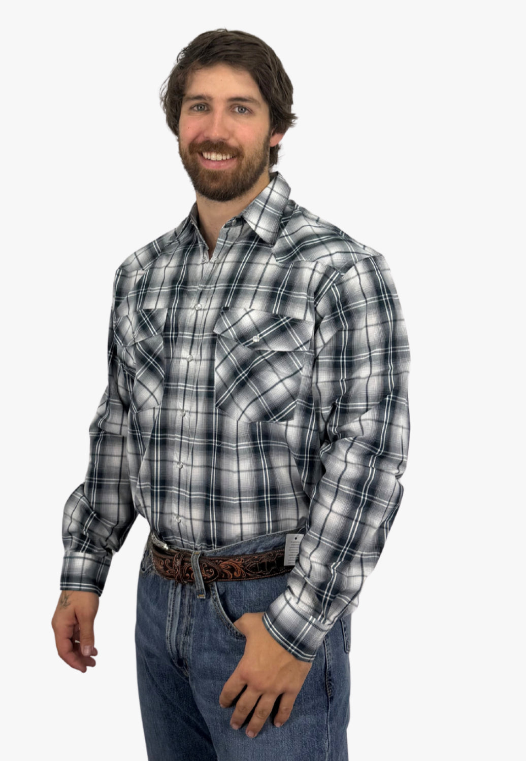 Bisley Mens Long Sleeve Western Snap Shirt