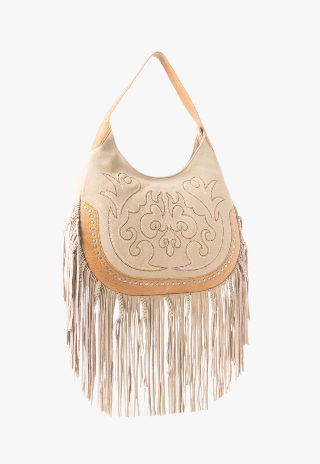 Myra Sage Whisper Fringe Leather Bag