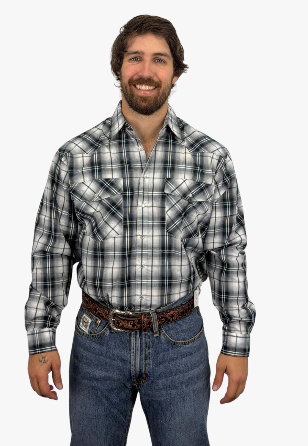 Bisley Mens Long Sleeve Western Snap Shirt