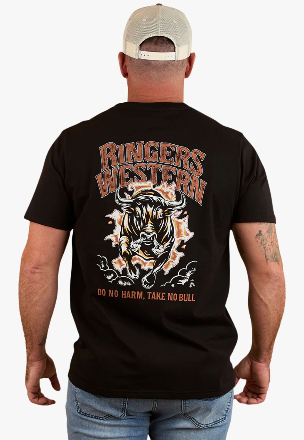 Ringers Western Mens Do No Harm Take No Bull T-Shirt