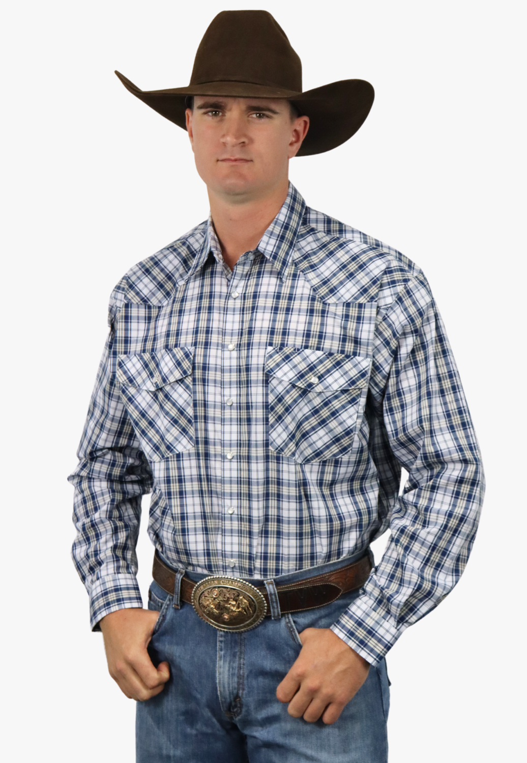 Bisley Mens Western Check Long Sleeve Shirt