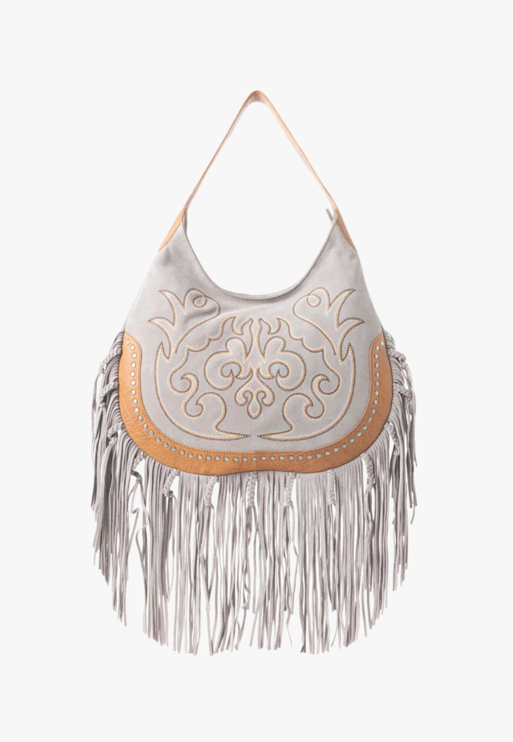 Myra Sage Whisper Fringe Leather Bag