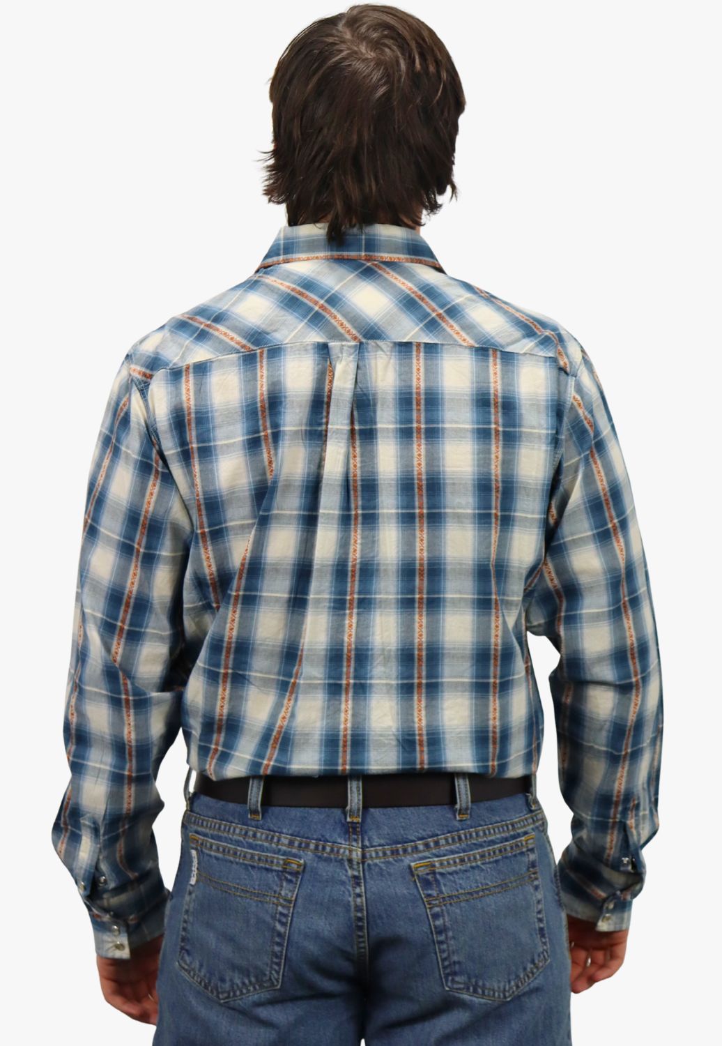 Roper Mens West Made Collection Plaid Long Sleeve Shirt