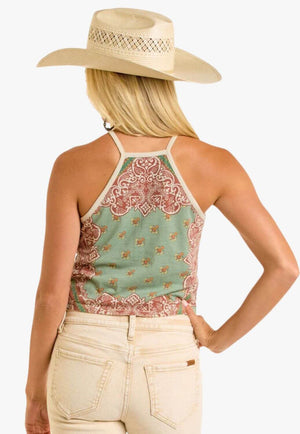 Rock and Roll Womens Scarf Print Tank Top