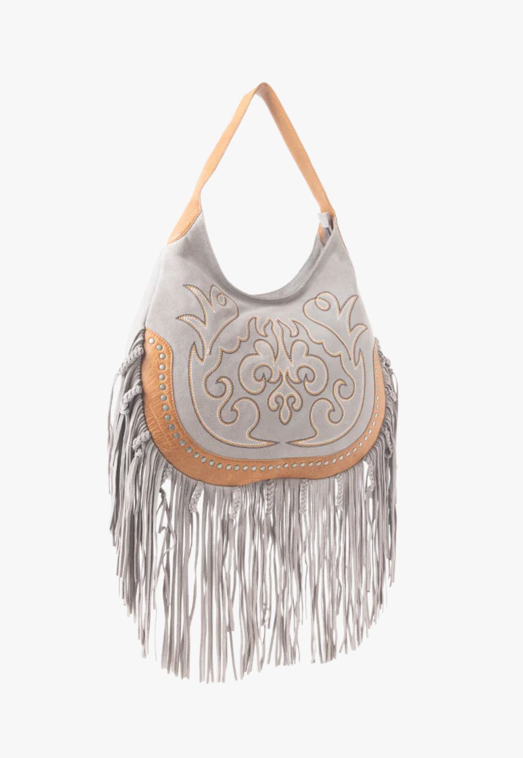 Myra Sage Whisper Fringe Leather Bag