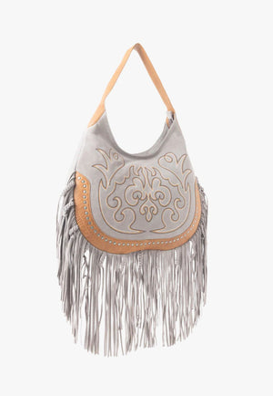 Myra Sage Whisper Fringe Leather Bag