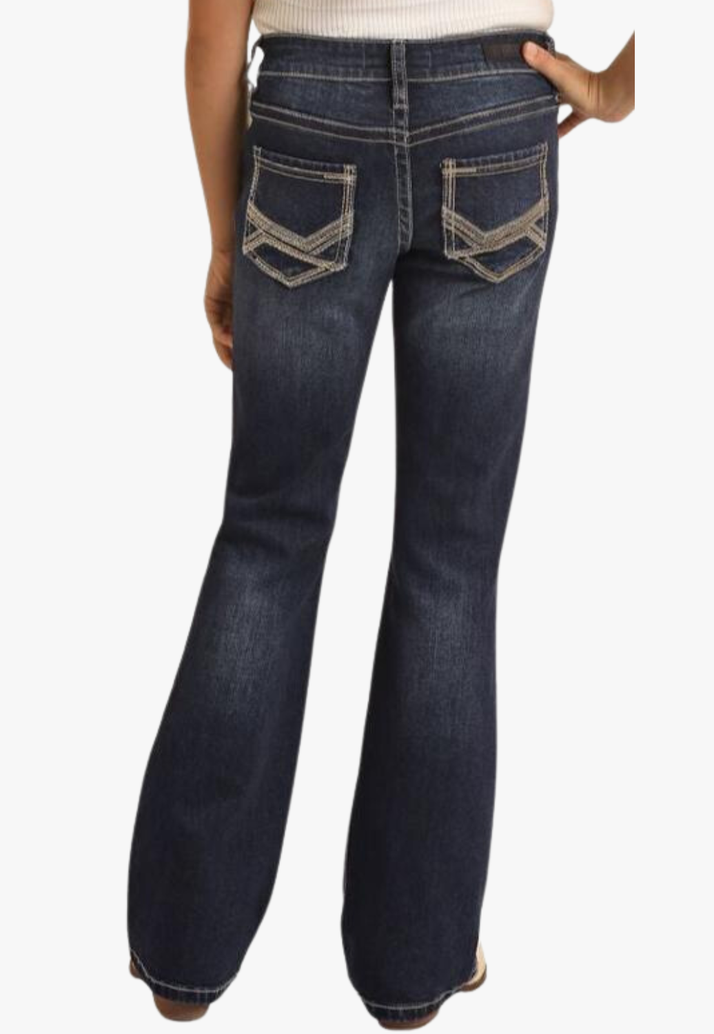 Rock & Roll Girls Petal Stitch Mid Rise Boot Cut Jean