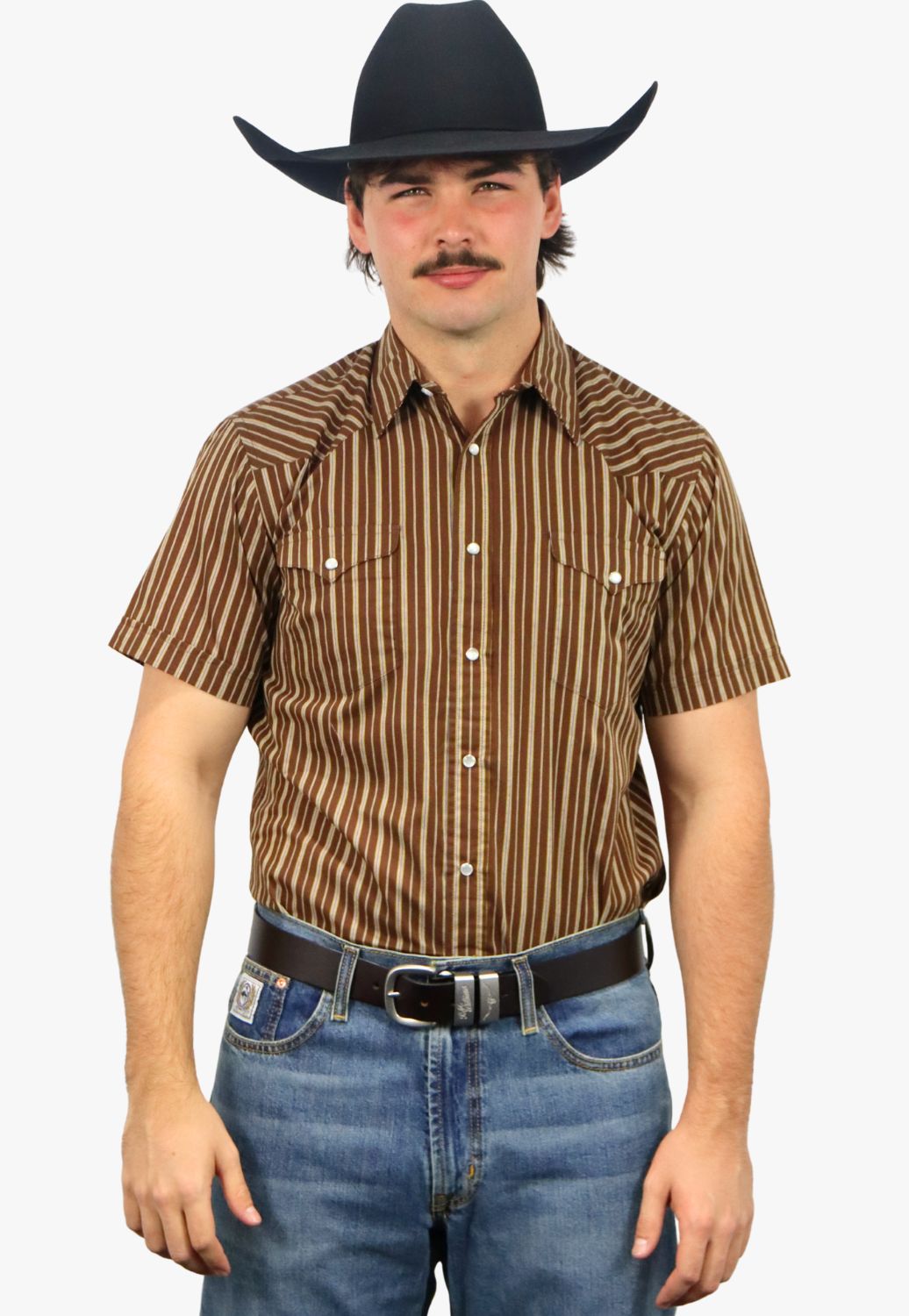 Panhandle Mens Stripe Short Sleeve Shirt