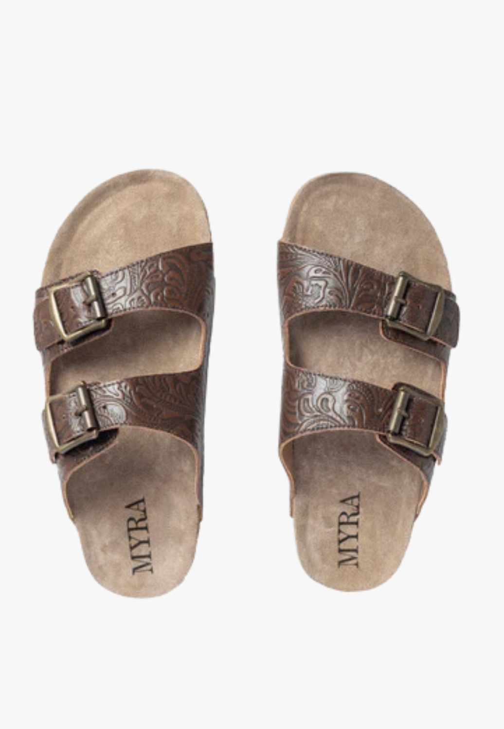 Myra Cedarstone Embossed Leather Sandals