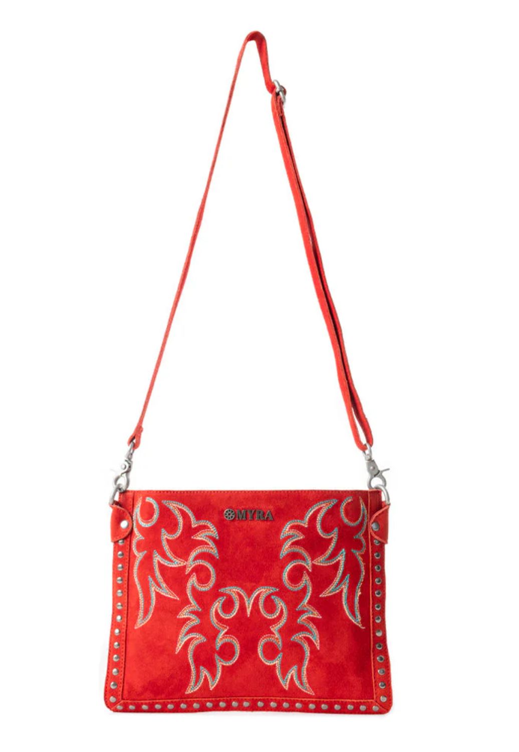 Myra Texas Rose Western Embroidered Leather Bag