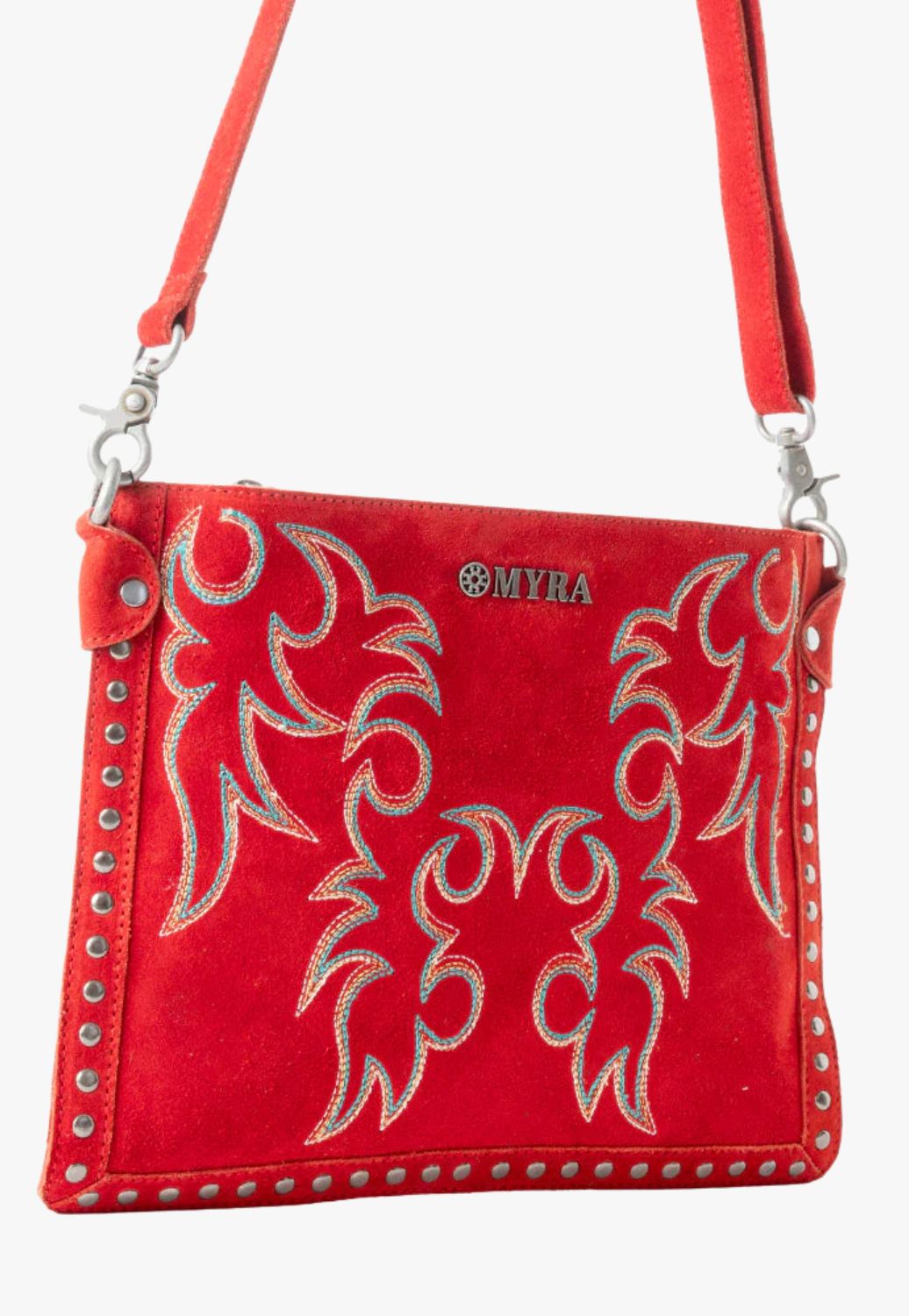 Myra Texas Rose Western Embroidered Leather Bag