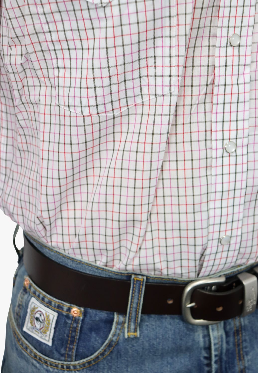 Panhandle Mens Checked Long Sleeve Shirt