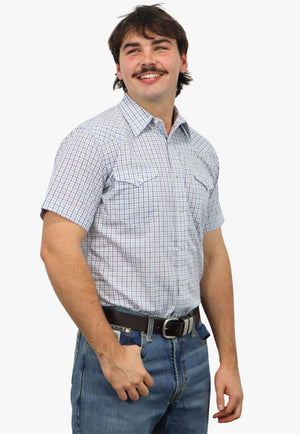 Panhandle Mens Checked Short Sleeve Shirt