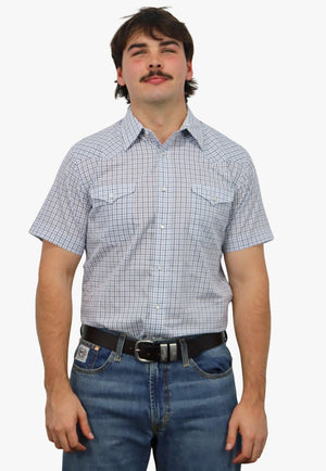 Panhandle Mens Checked Short Sleeve Shirt