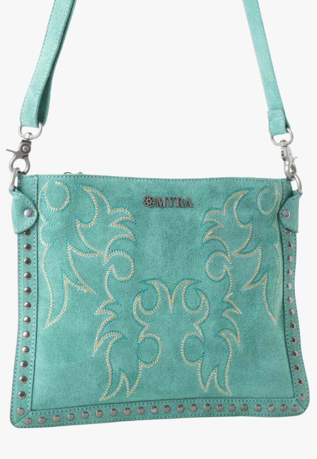 Myra Texas Rose Western Embroidered Leather Bag