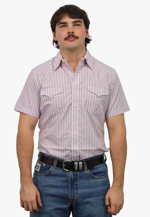 Panhandle Mens Stripe Short Sleeve Shirt
