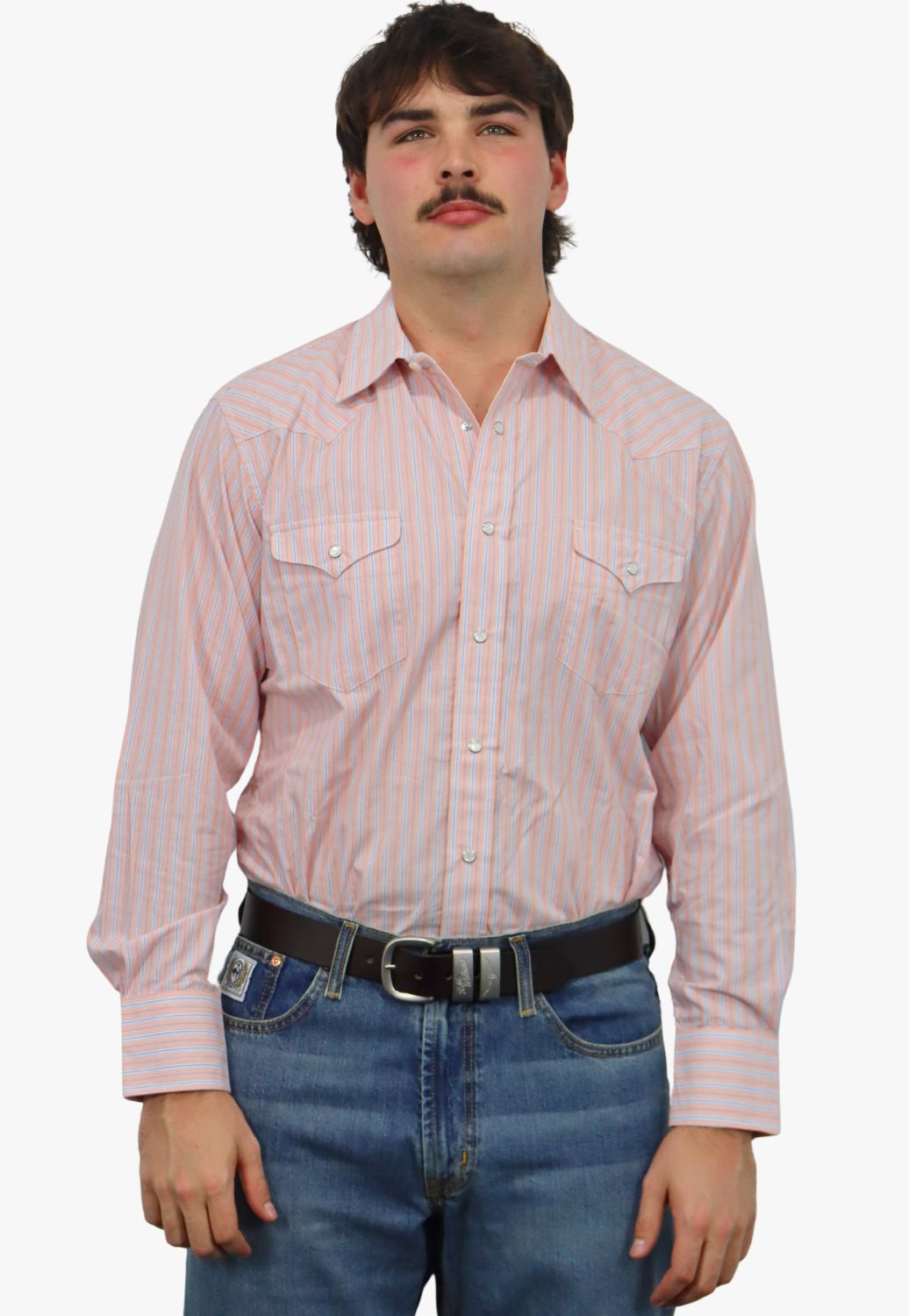 Panhandle Mens Stripe Long Sleeve Shirt