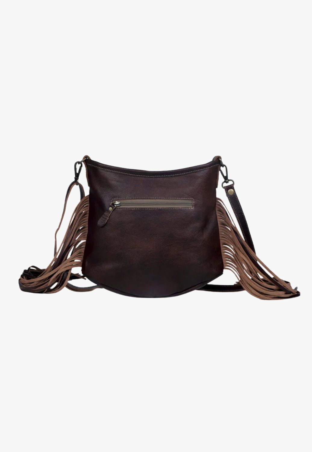 Myra Sculpted Brown Leather & Hairon Bag