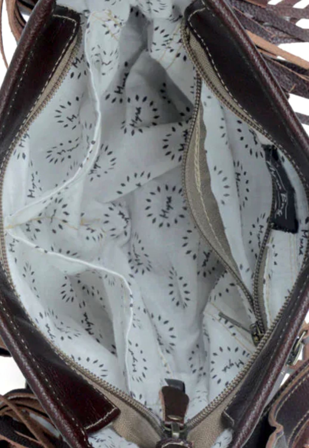 Myra Sculpted Brown Leather & Hairon Bag