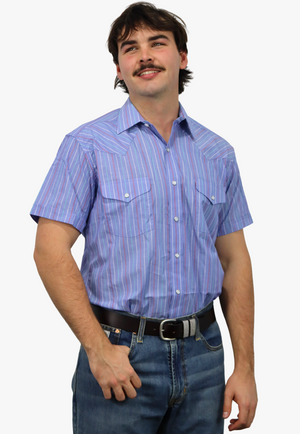 Panhandle Mens Stripe Short Sleeve Shirt