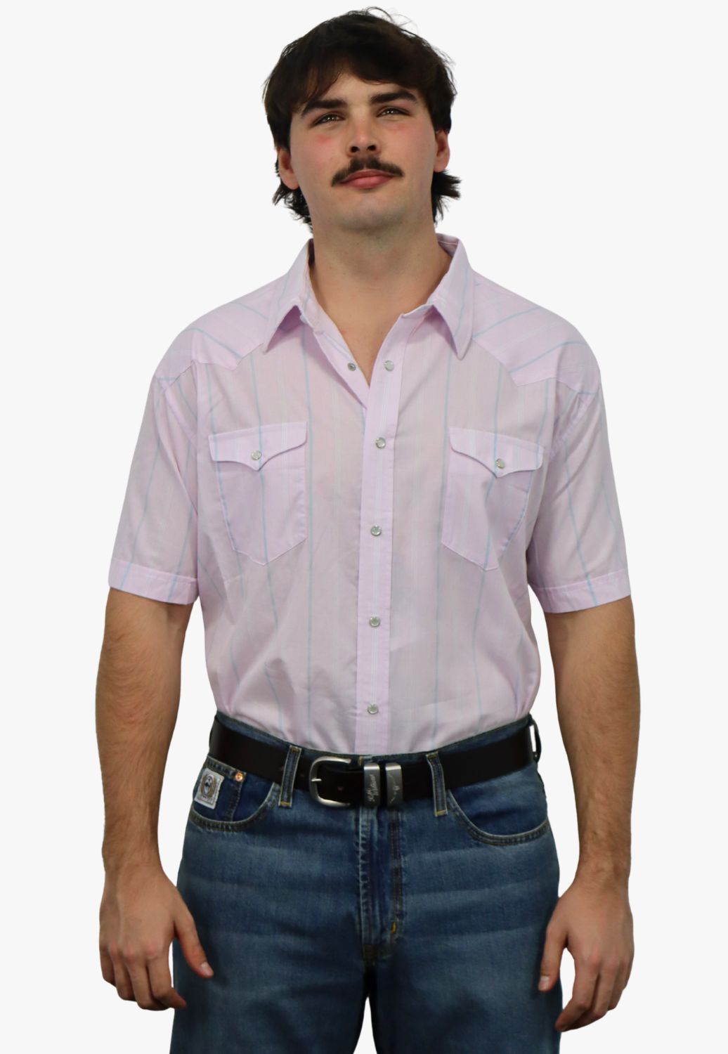 Panhandle Mens Stripe Short Sleeve Shirt