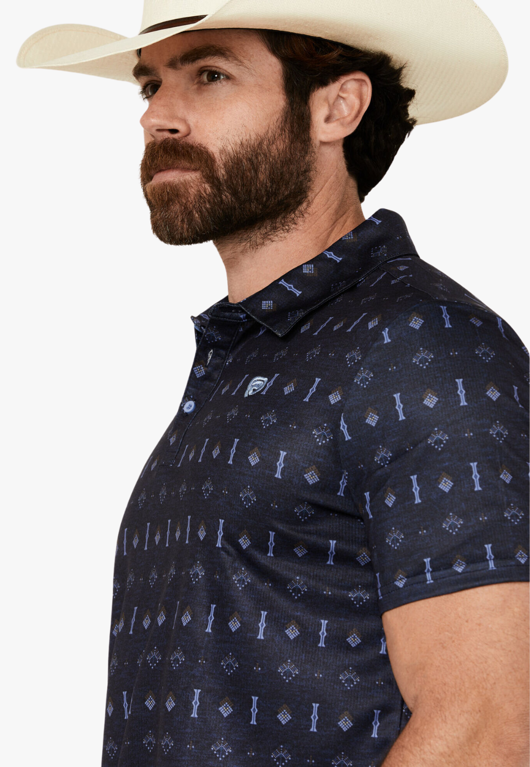 Rock & Roll Mens Geo Printed Polo