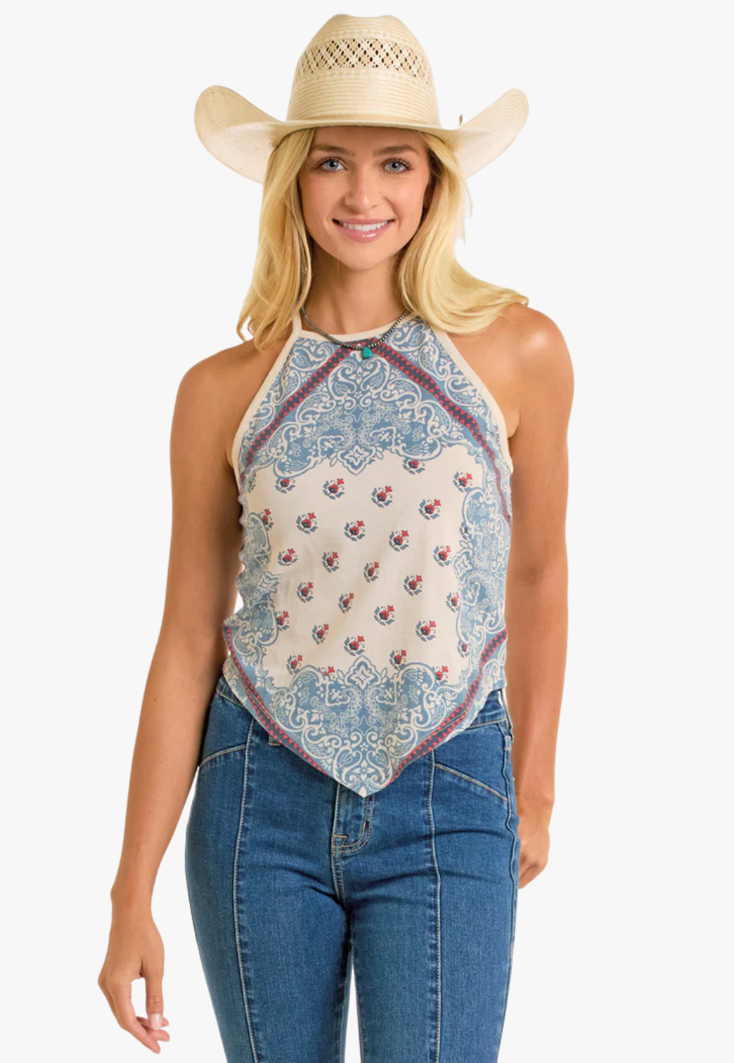 Rock and Roll Womens Scarf Print Tank Top