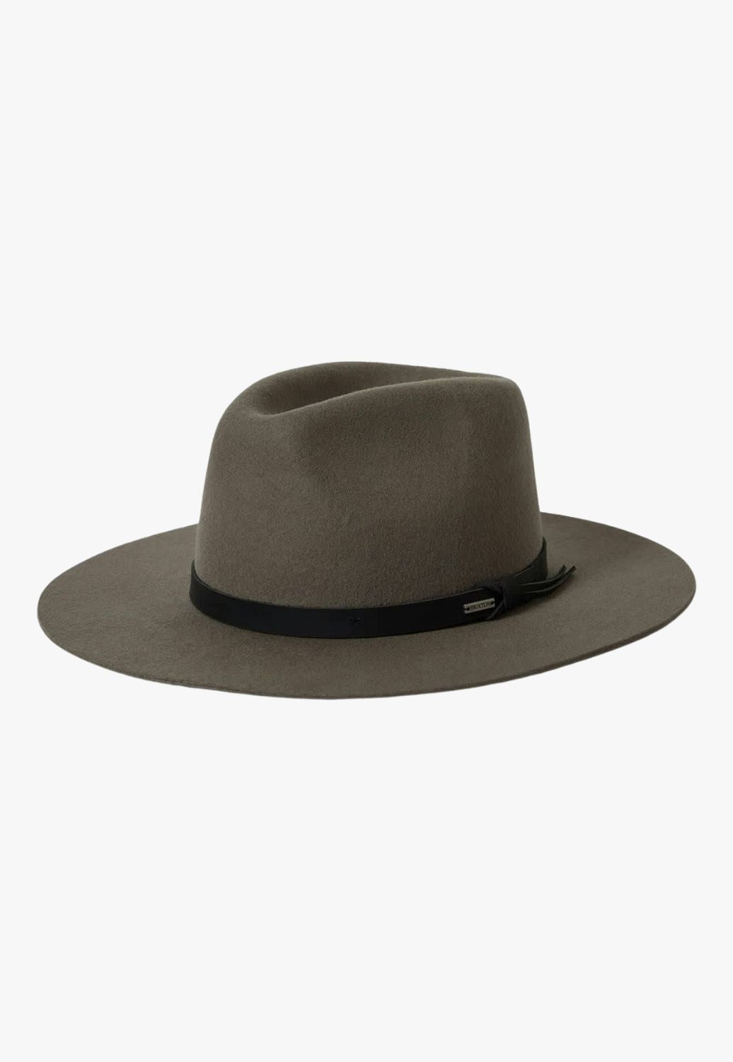Brixton Grey Felt Hat Gain Wool Felt Fedora Hat – Village Hat Shop main image 4