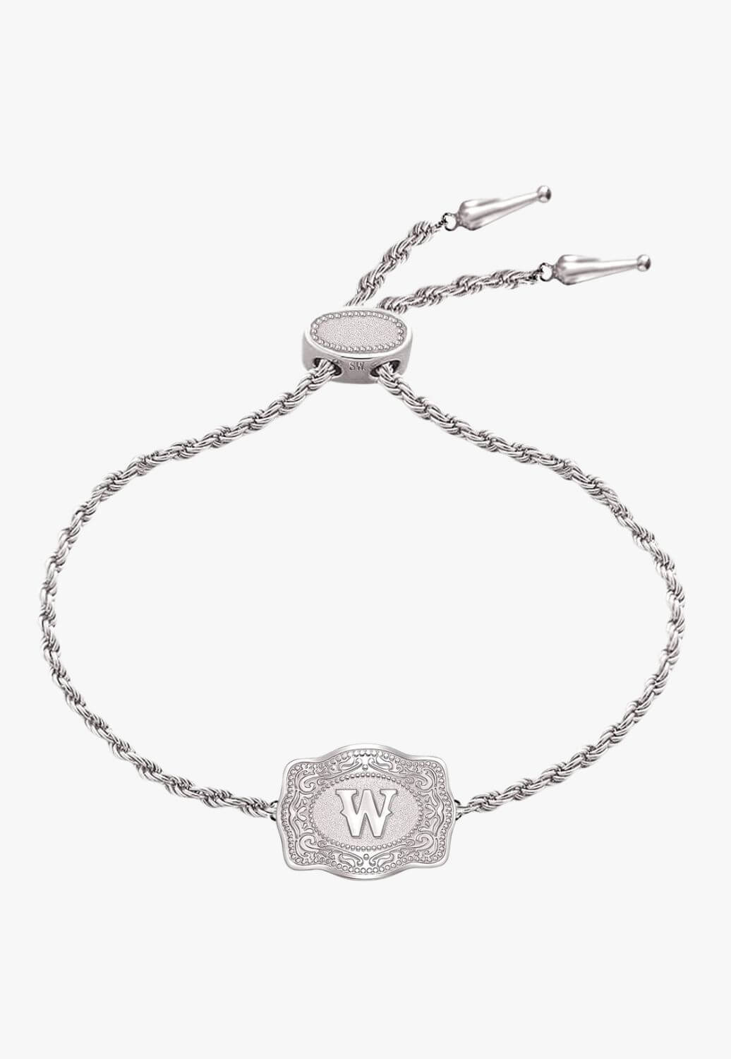 SpurWest Ultra Mini Belt Buckle Bracelet - Initial W
