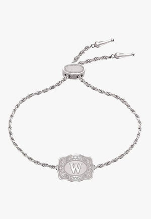 SpurWest Ultra Mini Belt Buckle Bracelet - Initial W