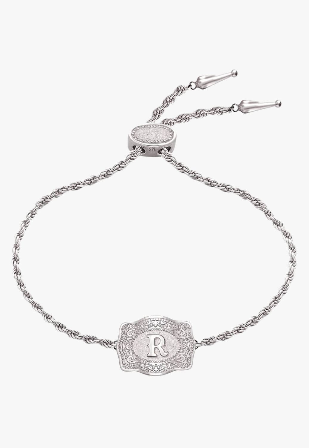 SpurWest Ultra Mini Belt Buckle Bracelet - Initial R