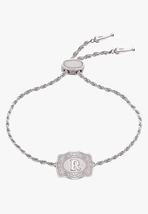 SpurWest Ultra Mini Belt Buckle Bracelet - Initial R